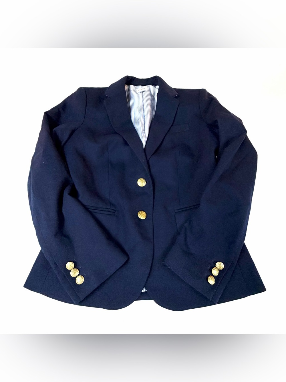 J. Crew Women’s Size 0 Wool Blend Blazer Jacket Dark Blue Buttons AZ565 #4282
